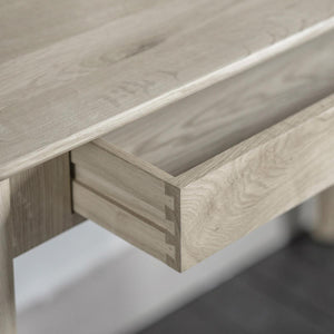 Farningham Grey Oak Desk Dovetail Joints