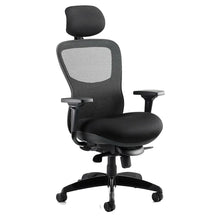Load image into Gallery viewer, Fusion Ergonomic Black Mesh Office Chair Front
