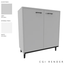 Load image into Gallery viewer, Vero Low Office Cabinet in Grey Finish with Grey Legs
