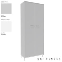 Load image into Gallery viewer, Vero Full Height Storage Cabinet in Grey Finish with White Legs
