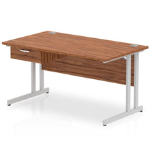 Load image into Gallery viewer, Impulse 1400 Silver Walnut Office Desk with Drawer
