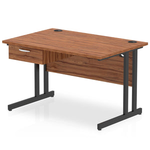 Impulse 1200 Black Walnut Office Desk with Drawer