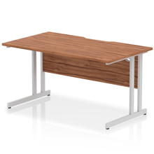 Load image into Gallery viewer, Impulse 1400 Silver Walnut Scalloped Office Desk
