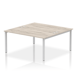 Dynamic Impulse 1600 Grey Oak Silver Bench Desk