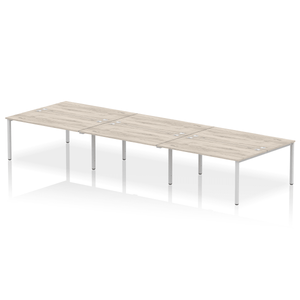 Dynamic Impulse 4800 Grey Oak Silver Bench Desk