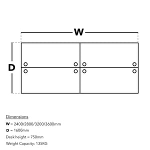 Impulse Bench Desk (4 Person)