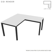 Load image into Gallery viewer, Duo 140 x 160 (CM) Corner Desk White with Shadow Grey Legs
