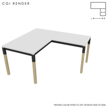 Load image into Gallery viewer, Duo 140 x 160 (CM) Corner Desk White with Grey &amp; Oak Legs
