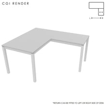 Load image into Gallery viewer, Duo 140 x 160 (CM) Corner Desk Grey with White Legs
