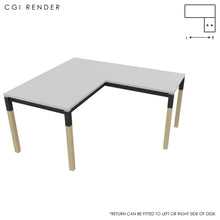 Load image into Gallery viewer, Duo 140 x 160 (CM) Corner Desk Grey with Shadow Grey &amp; Oak Legs
