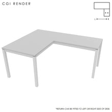 Load image into Gallery viewer, Duo 140 x 180 (CM) Corner Desk Grey with White Legs
