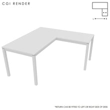 Load image into Gallery viewer, Duo 160 x 160 (CM) Corner Desk White with White Legs
