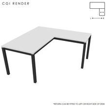 Load image into Gallery viewer, Duo 160 x 160 (CM) Corner Desk White with Shadow Grey Legs
