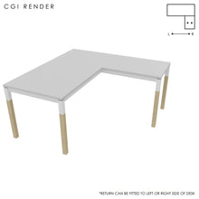 Load image into Gallery viewer, Duo 160 x 160 (CM) Corner Desk Grey with White &amp; Oak Legs
