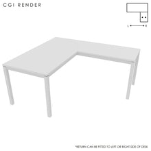 Load image into Gallery viewer, Duo 160 x 180 (CM) Corner Desk White with White Legs
