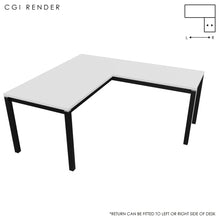 Load image into Gallery viewer, Duo 160 x 180 (CM) Corner Desk White with Shadow Grey Legs
