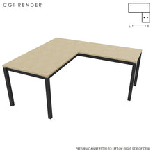 Load image into Gallery viewer, Duo 160 x 180 (CM) Corner Desk Oak with Shadow Grey Legs
