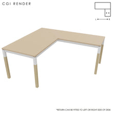 Load image into Gallery viewer, Duo 160 x 180 (CM) Corner Desk Oak with White &amp; Oak Legs
