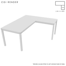 Load image into Gallery viewer, Duo 180 x 160 (CM) Corner Desk White with White Legs
