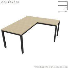 Load image into Gallery viewer, Duo 180 x 160 (CM) Corner Desk Oak with Shadow Grey Legs
