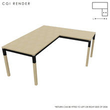 Load image into Gallery viewer, Duo 180 x 160 (CM) Corner Desk Oak with Shadow Grey &amp; Oak Legs
