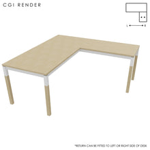 Load image into Gallery viewer, Duo 180 x 180 (CM) Corner Desk Oak with Oak &amp; White Legs
