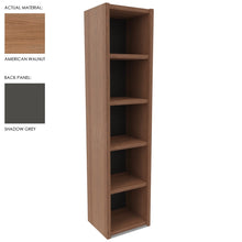 Load image into Gallery viewer, Roma Single Office Shelving Unit American Walnut with Shadow Grey Back Panel
