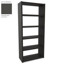 Load image into Gallery viewer, Roma Single Office Shelving Unit Shadow Grey Lacquer Open Back
