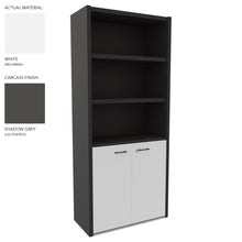Load image into Gallery viewer, Roma Office Cabinet with Shelves in Shadow Grey and White Finish
