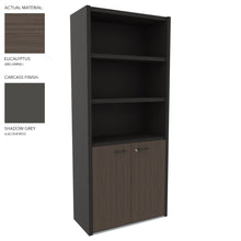 Load image into Gallery viewer, Roma Office Cabinet with Shelves in Shadow Grey and Eucalyptus Finish

