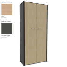 Load image into Gallery viewer, Roma Double Office Cupboard in Shadow Grey &amp; Oak Finish
