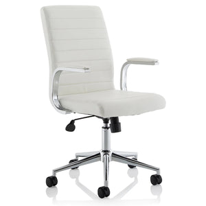 Laurel Leather White Office Chair