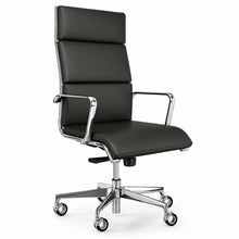 Load image into Gallery viewer, Luce Padded Executive Chair in Black Genuine Leather Finish (Front View)
