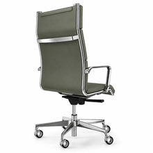 Load image into Gallery viewer, Luce Padded Executive Chair in Green Leather Finish (Rear View)

