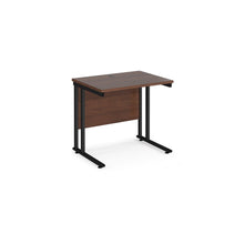 Load image into Gallery viewer, Maestro Slimline 800 Walnut Black Office Desk
