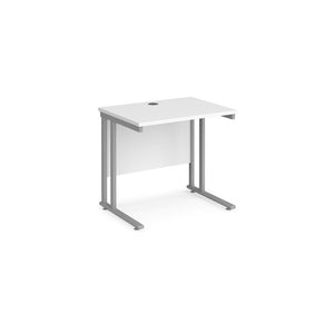 Maestro Slimline 800 White Silver Office Desk