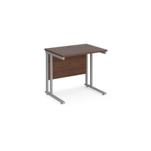 Load image into Gallery viewer, Maestro Slimline 800 Walnut Silver Office Desk
