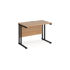 Maestro Slimline 1000 Beech Black Office Desk