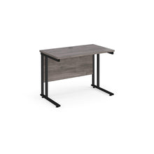 Load image into Gallery viewer, Maestro Slimline 1000 Grey Oak Black Office Desk

