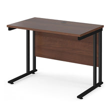 Load image into Gallery viewer, Maestro Slimline 1000 Walnut Black Office Desk
