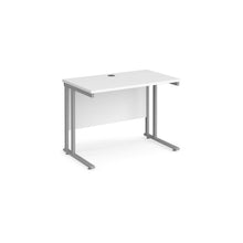 Load image into Gallery viewer, Maestro Slimline 1000 White Silver Office Desk
