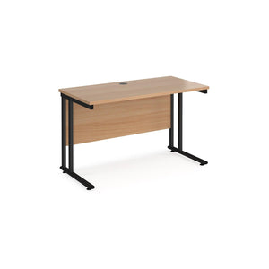 Maestro Slimline 1200 Beech Black Office Desk