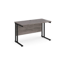 Load image into Gallery viewer, Maestro Slimline 1200 Grey Oak Black Office Desk
