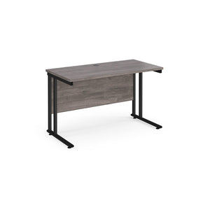 Maestro Slimline 1200 Grey Oak Black Office Desk
