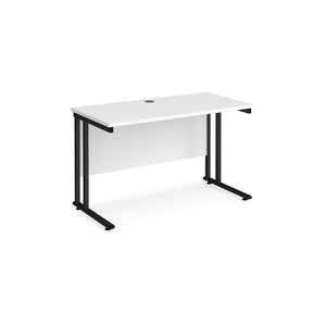 Maestro Slimline 1200 White Black Office Desk