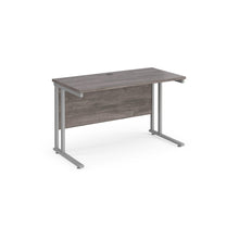 Load image into Gallery viewer, Maestro Slimline 1200 Grey Oak Silver Office Desk

