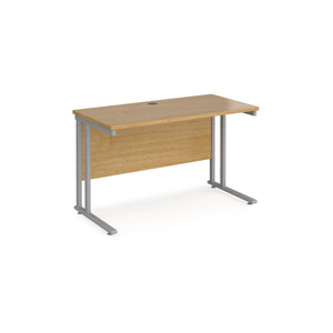 Maestro Slimline 1200 Oak Silver Office Desk