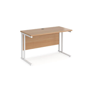 Maestro Slimline 1200 Beech White Office Desk