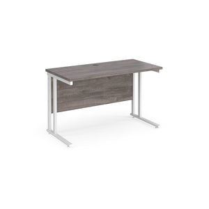 Maestro Slimline 1200 Grey Oak White Office Desk
