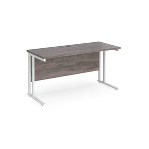 Maestro Slimline 1400 Grey Oak White Office Desk
